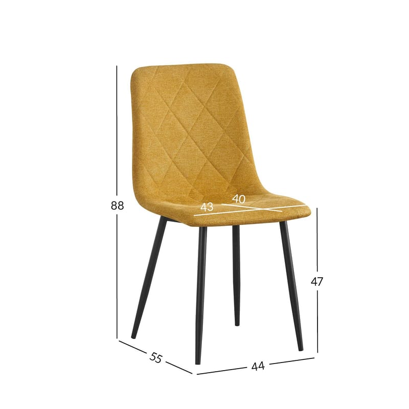 Stol HOME4YOU Mels Gul - Gul - Møbler - Stoler & lenestoler - Spisestuestoler & kjøkkenstoler