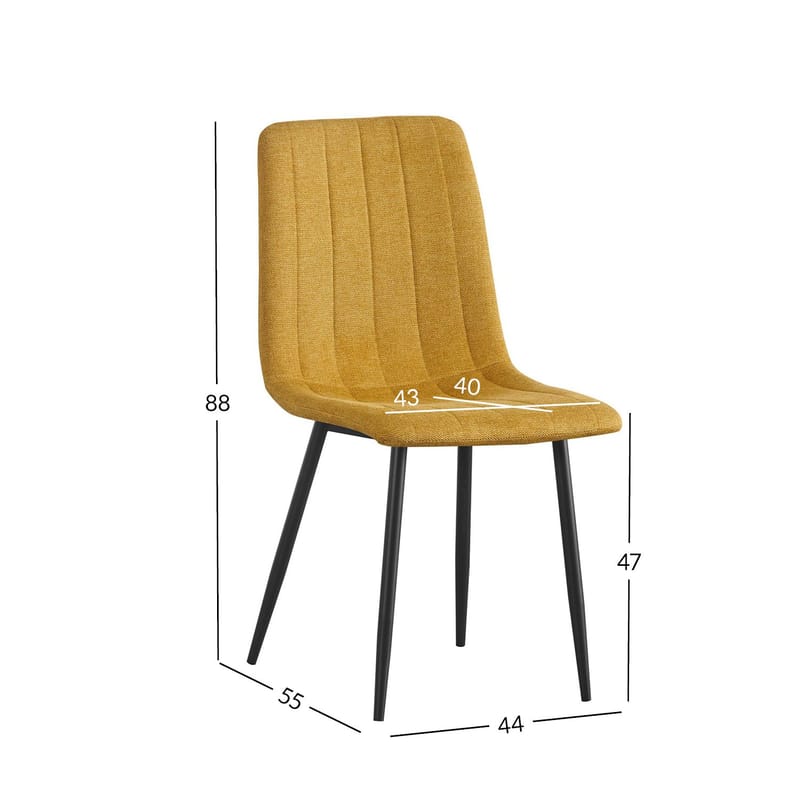 Stol HOME4YOU Milke Gul - Gul - Møbler - Stoler & lenestoler - Spisestuestoler & kjøkkenstoler