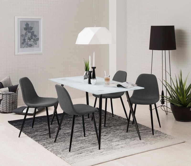 Stol HOME4YOU Wilma grå/svart - Grå/svart - Møbler - Stoler & lenestoler - Spisestuestoler & kjøkkenstoler