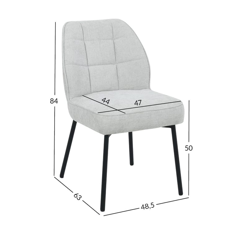 Stol HOME4YOU Zaylen Lysegrå - Lysegrå - Møbler - Stoler & lenestoler - Spisestuestoler & kjøkkenstoler