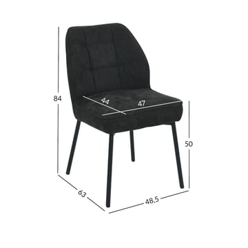 Stol HOME4YOU Zaylen Svart - Svart - Møbler - Stoler & lenestoler - Spisestuestoler & kjøkkenstoler