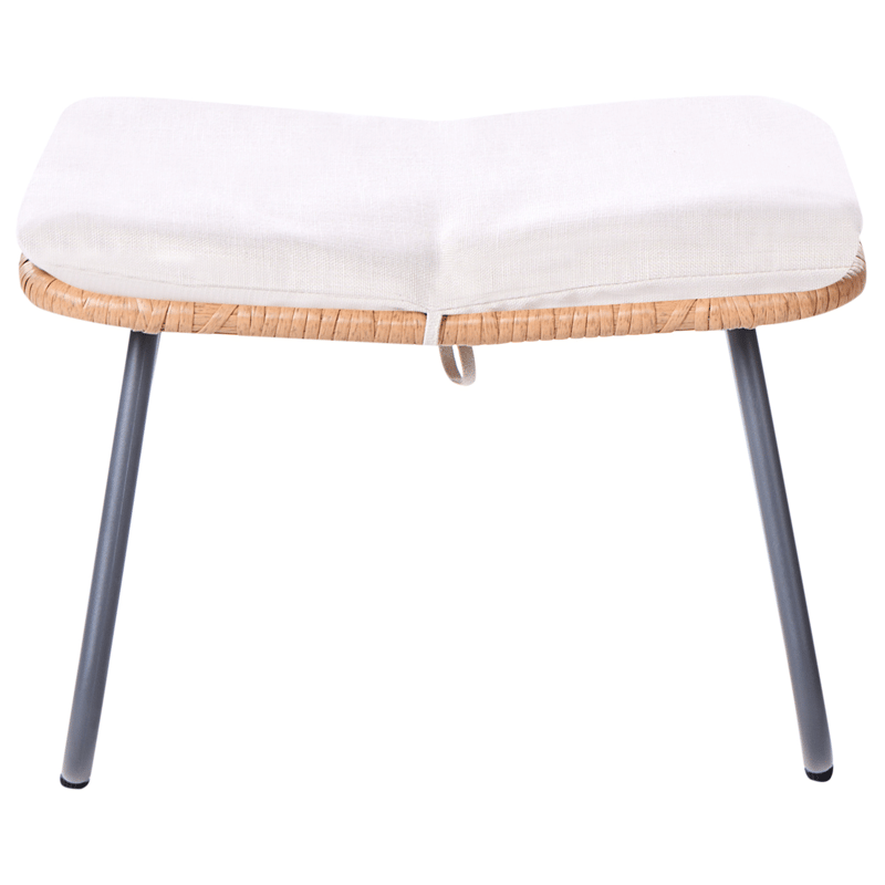 Stol utendørs Mestre med fotskammel kunstrotting - naturlig/svart/beige - Hagemøbler - Loungemøbler - Loungestol ute