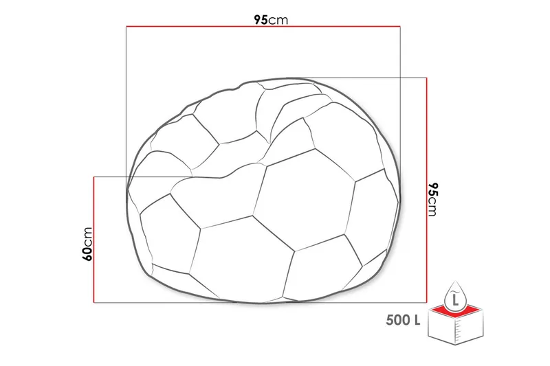 Svalliden Saccosekk 95 cm - Hvit / Svart - Møbler - Stoler & lenestoler - Sittesekk & sakkosekk