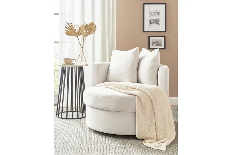 Svingbar lenestol Dalby - Beige - Møbler - Stoler & lenestoler - Lenestoler