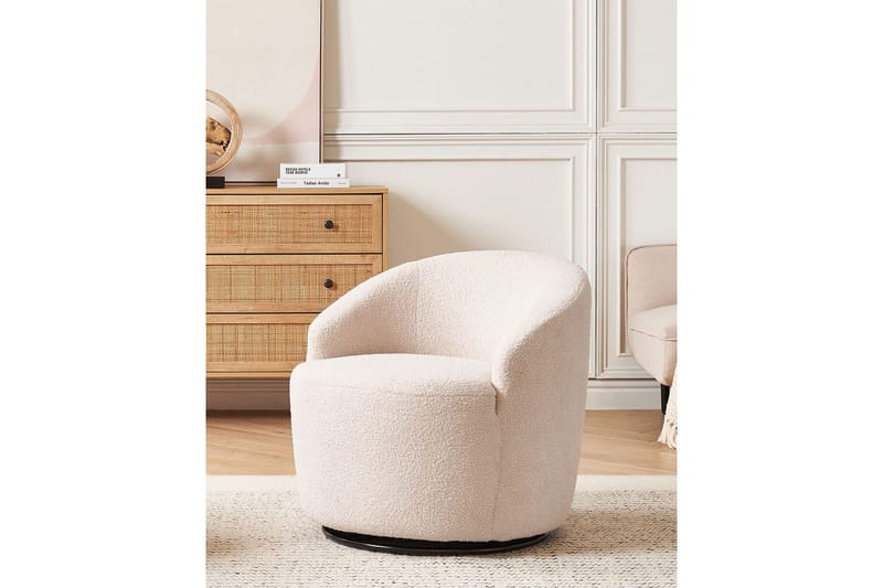 Svingbar lenestol Davik - Beige, svart - Møbler - Stoler & lenestoler - Lenestoler