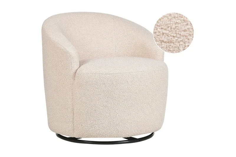 Svingbar lenestol Davik - Beige, svart - Møbler - Stoler & lenestoler - Lenestoler