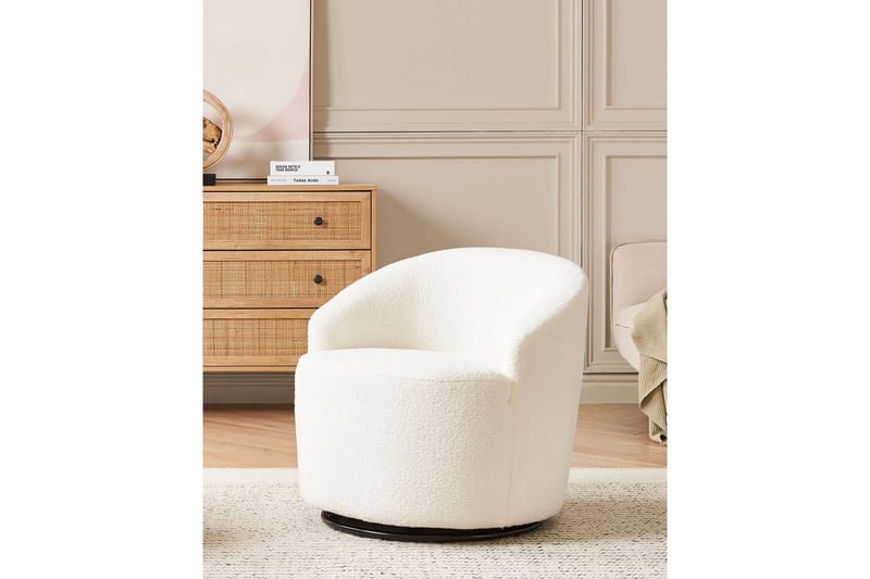 Svingbar lenestol Davik - Hvit, Svart - Møbler - Stoler & lenestoler - Lenestoler