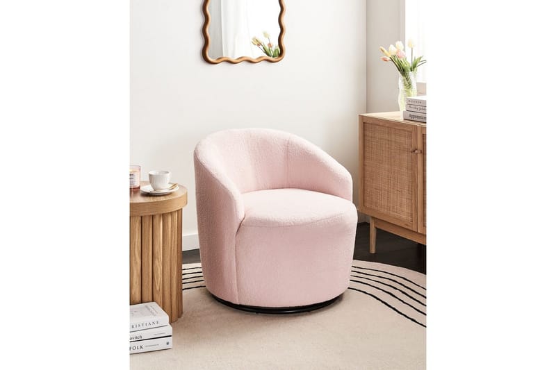 Svingbar lenestol Davik - Rosa, Svart, Rosa, svart - Møbler - Stoler & lenestoler - Lenestoler
