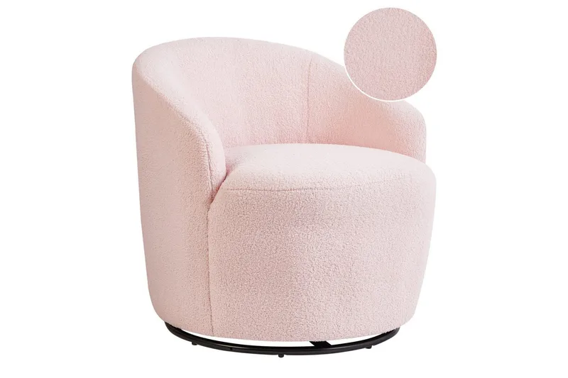 Svingbar lenestol Davik - Rosa, Svart, Rosa, svart - Møbler - Stoler & lenestoler - Lenestoler
