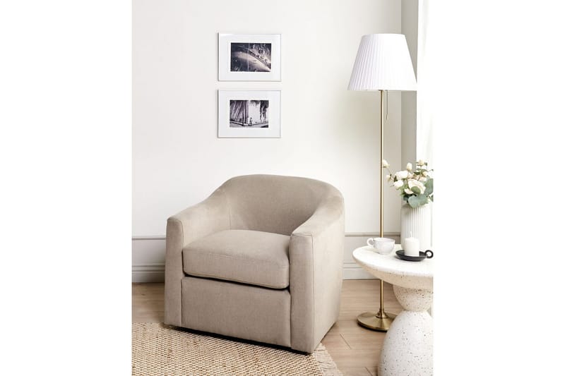 Svingbar lenestol Magnor - Beige, svart - Møbler - Stoler & lenestoler - Lenestoler
