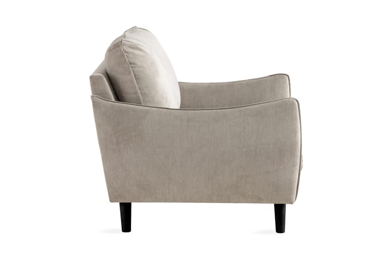 Trend Luksus Lenestol i Stoff med Svarte Ben - Beige - Møbler - Stoler & lenestoler - Lenestoler