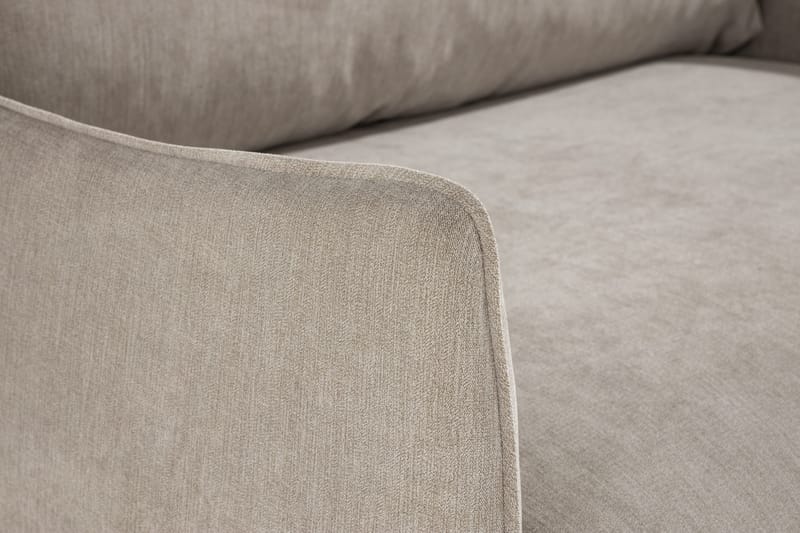 Trend Luksus Lenestol i Stoff med Svarte Ben - Beige - Møbler - Stoler & lenestoler - Lenestoler