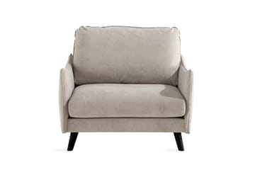 Trend Luksus Lenestol i Stoff med Svarte Ben - Beige - Møbler - Stoler & lenestoler - Lenestoler