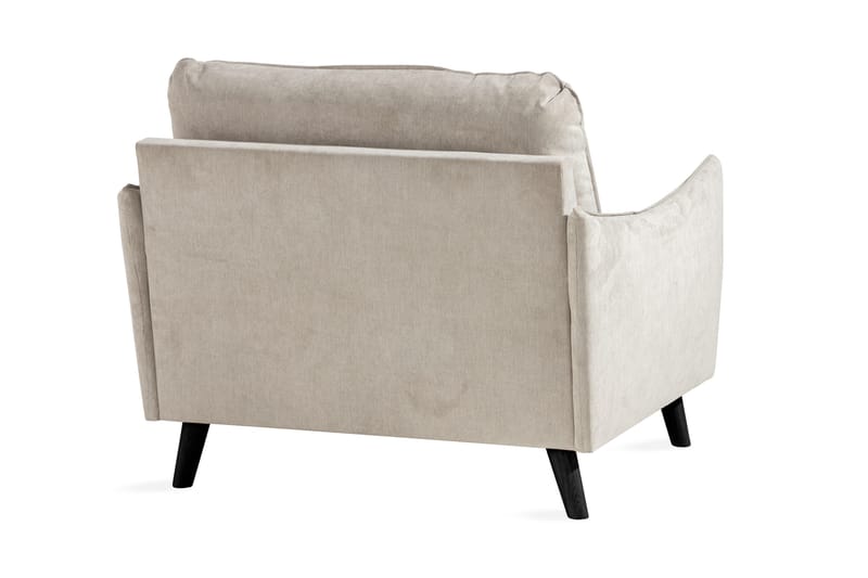 Trend Luksus Lenestol i Stoff med Svarte Ben - Beige - Møbler - Stoler & lenestoler - Lenestoler