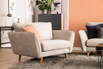 Trend Lyx Lenestol - Beige/Eik - Møbler - Stoler & lenestoler - Lenestoler