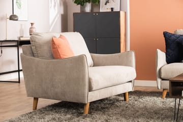 Trend Lyx Lenestol - Beige/Eik - Møbler - Stoler & lenestoler - Lenestoler