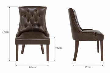 Tuva Spisestol & Kjøkkenstol i Kunstskinn med Treben - Brun - Møbler - Stoler & lenestoler - Spisestuestoler & kjøkkenstoler