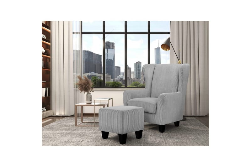 Vanlig lenestol uten armlener Loft24 Lenestol Zhili Ljusgrå - Møbler - Stoler & lenestoler - Lenestoler - Lenestoler uten armlene