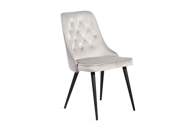 Velvet Deluxe Lyx Fløyelstol, Sort/Grå