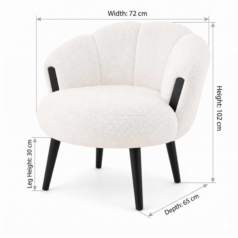 Wing Chair Atelier Del Sofa Star (72 x 102 x 65 cm) Hvit svart - Møbler - Stoler & lenestoler - Lenestoler
