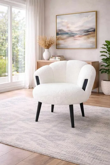 Wing Chair Atelier Del Sofa Star (72 x 102 x 65 cm) Hvit svart - Møbler - Stoler & lenestoler - Lenestoler