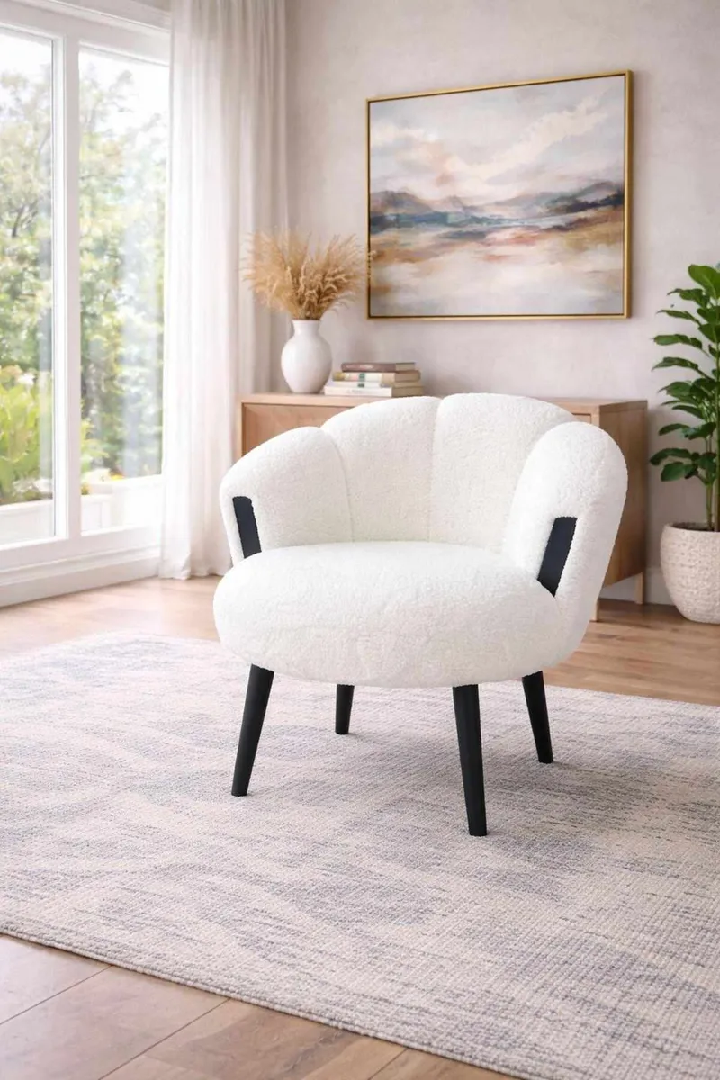 Wing Chair Atelier Del Sofa Star (72 x 102 x 65 cm) Hvit svart - Møbler - Stoler & lenestoler - Lenestoler
