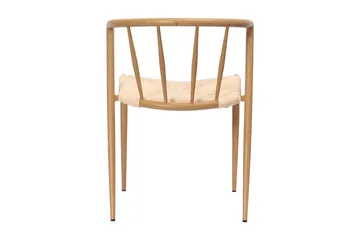 Winston Spisestol & Kjøkkenstol med Rottingutseende og Metallben med Eikeutseende - Beige - Møbler - Stoler & lenestoler - Spisestuestoler & kjøkkenstoler