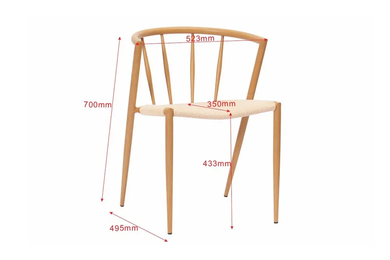 Winston Spisestol - Beige / Metallben eik - Møbler - Stoler & lenestoler - Spisestuestoler & kjøkkenstoler