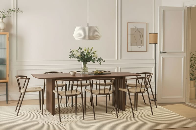 Winston Spisestol - Beige / Metallben Røkt eik - Møbler - Stoler & lenestoler - Spisestuestoler & kjøkkenstoler