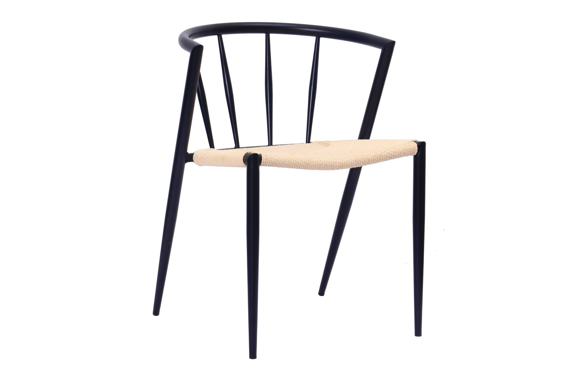 Winston spisestol - Beige / Metallben svart