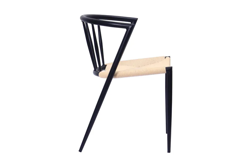 Winston Spisestol - Beige / Metallben svart - Møbler - Stoler & lenestoler - Spisestuestoler & kjøkkenstoler