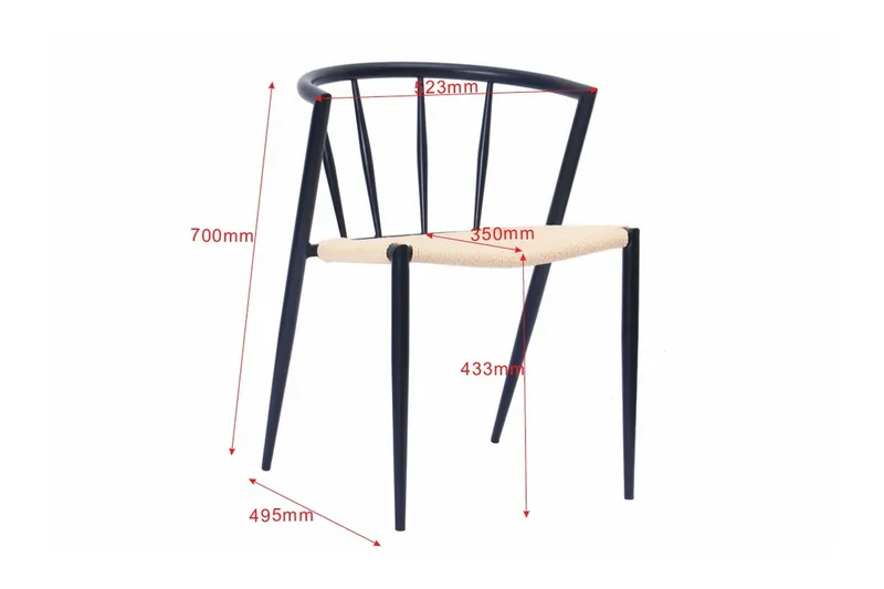 Winston Spisestol - Beige / Metallben svart - Møbler - Stoler & lenestoler - Spisestuestoler & kjøkkenstoler