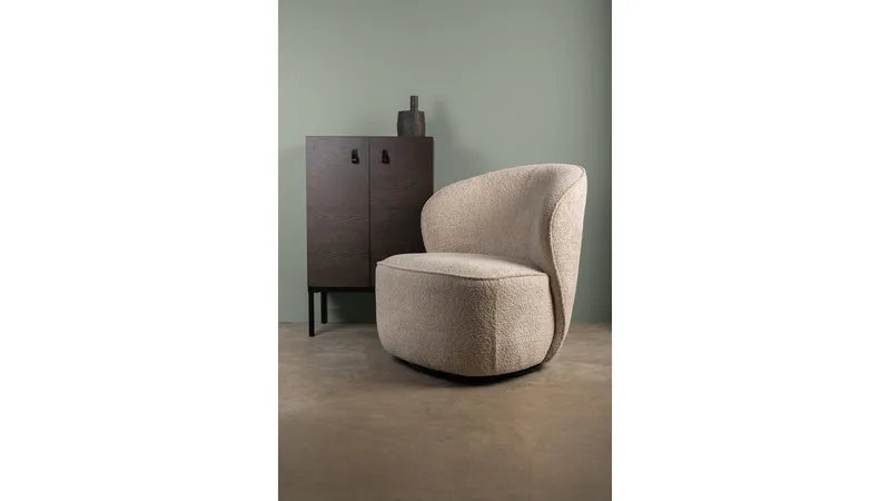 Zorevi lenestol med svingfunksjon i stoff - Beige - Møbler - Stoler & lenestoler - Lenestoler