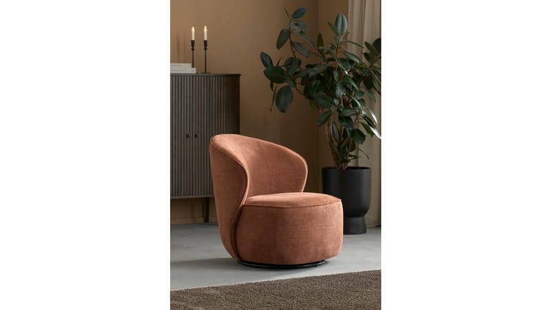 Zorevi lenestol med svingfunksjon i stoff - Rustrød - Møbler - Stoler & lenestoler - Lenestoler