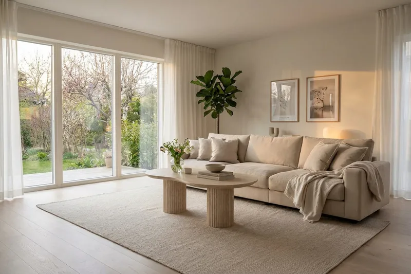 Valencia ekstra dyp 5-seters sofa i chenille - Beige - Møbler - Sofaer