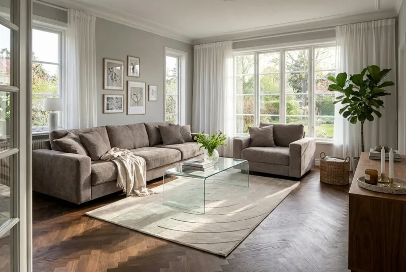 Valencia ekstra dyp 5-seters sofa i chenille - Brun - Møbler - Sofaer