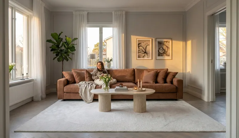 Valencia ekstra dyp 5-seters sofa i chenille - Rustrødbrun - Møbler - Sofaer
