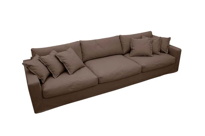 Valencia Ekstra dyp 5-seters sofa med avtakbart og vaskbart trekk - Mørkebrun - Møbler - Sofaer