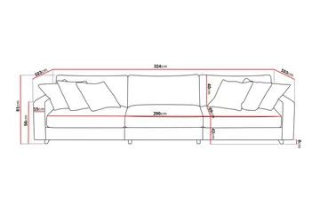 Valencia ekstra dyp 5-seters sofa - Offwhite - Møbler - Sofaer