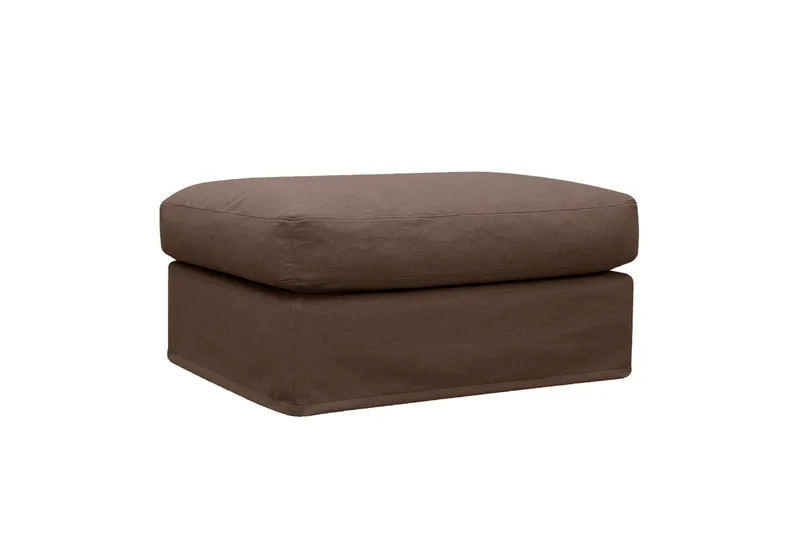 Valencia Extra Dyp 3-seters sofa + fotskammel med avtakbart og vaskbart trekk - Mørkebrun - Møbler - Sofaer