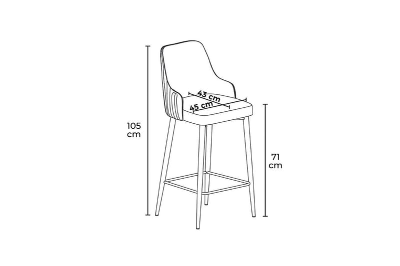 Ydra Bargruppe 45 cm - Antracit/Svart - Møbler - Stoler & lenestoler - Barstoler