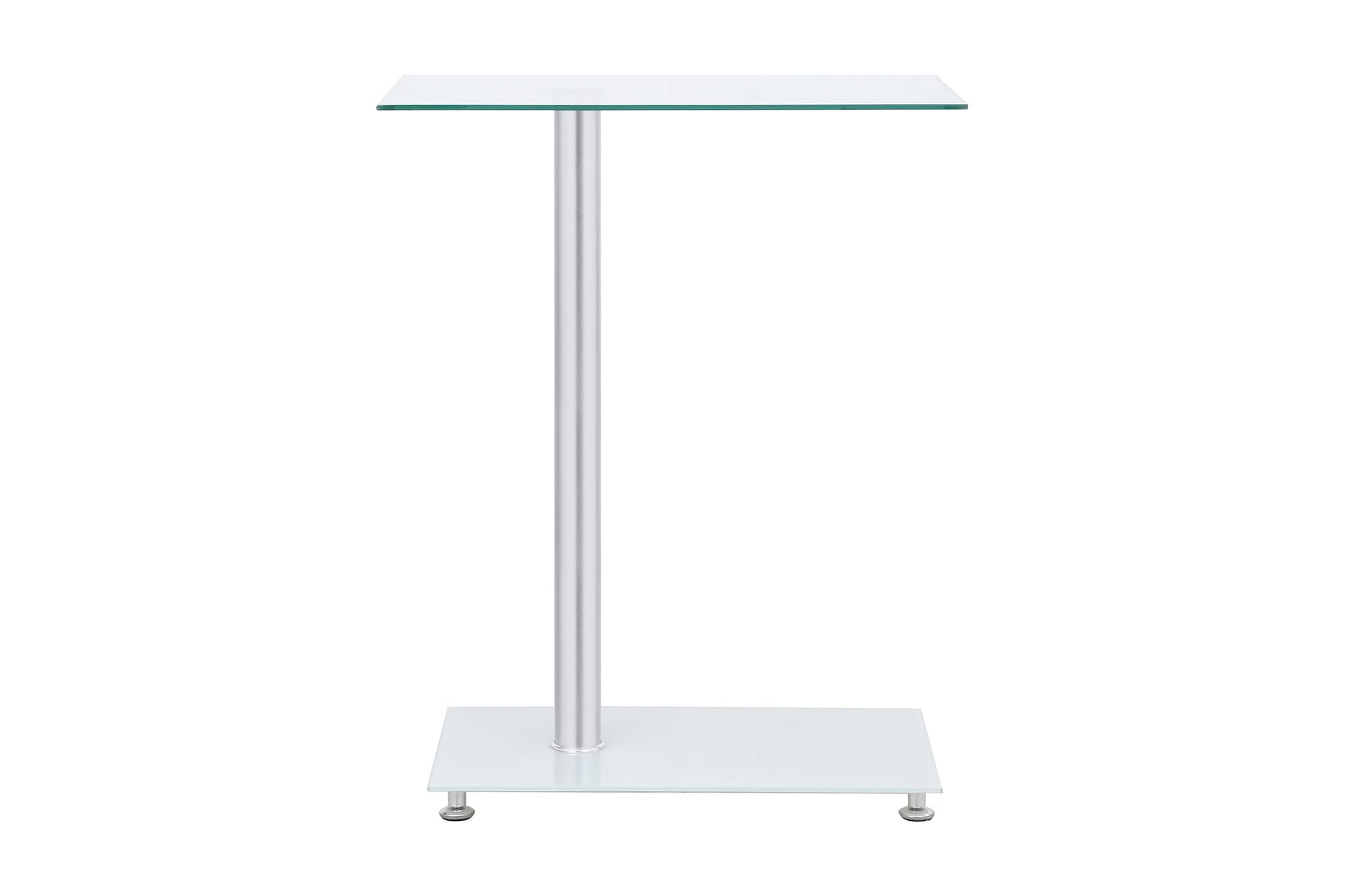 Sidebord u-formet gjennomsiktig 45x30x58 cm herdet glass - Gjennomsiktig