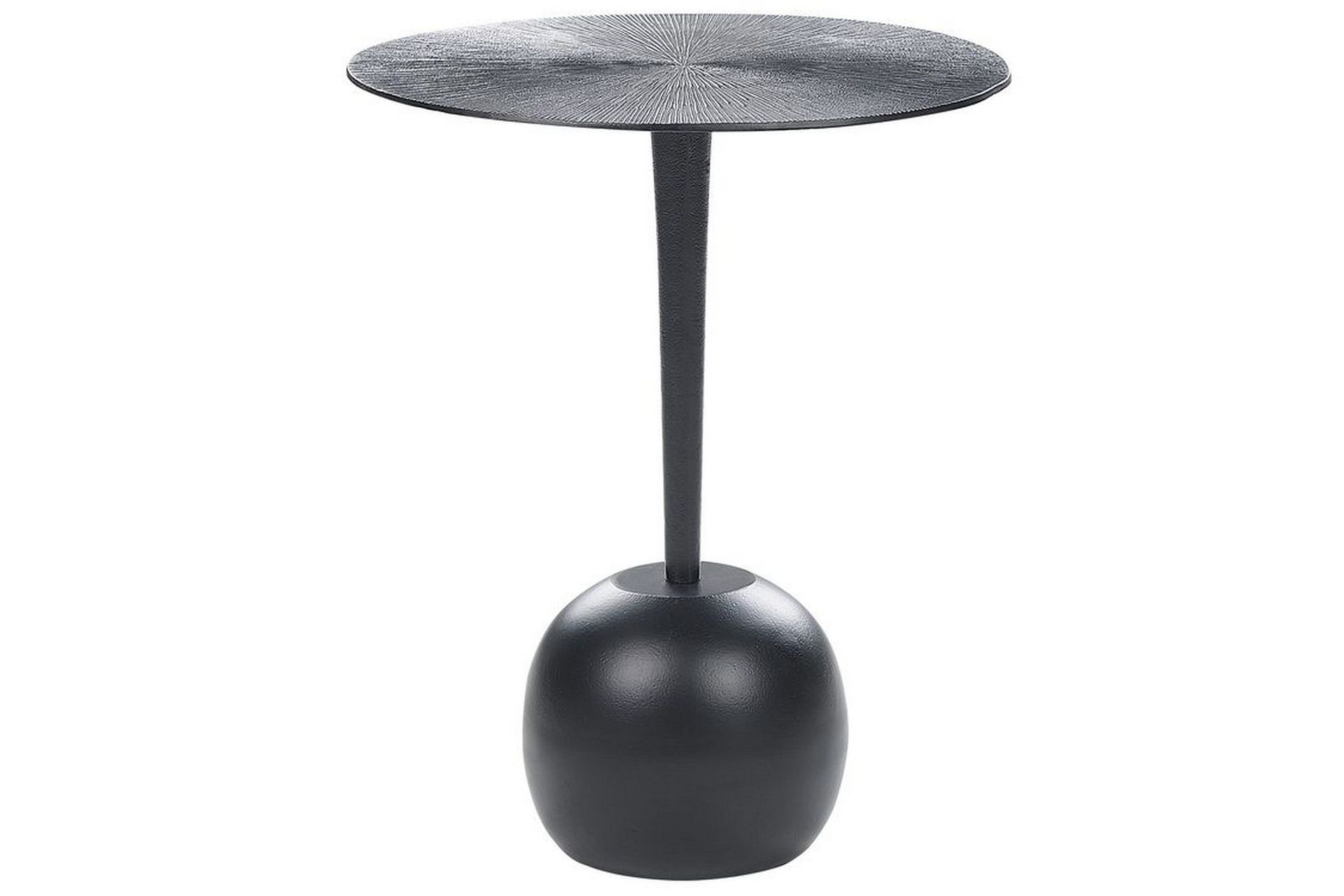 Sidebord Svart Metall Aluminium Rund form Moderne Minimalistisk Dekorativt Småbord Nattbord Stue Gang