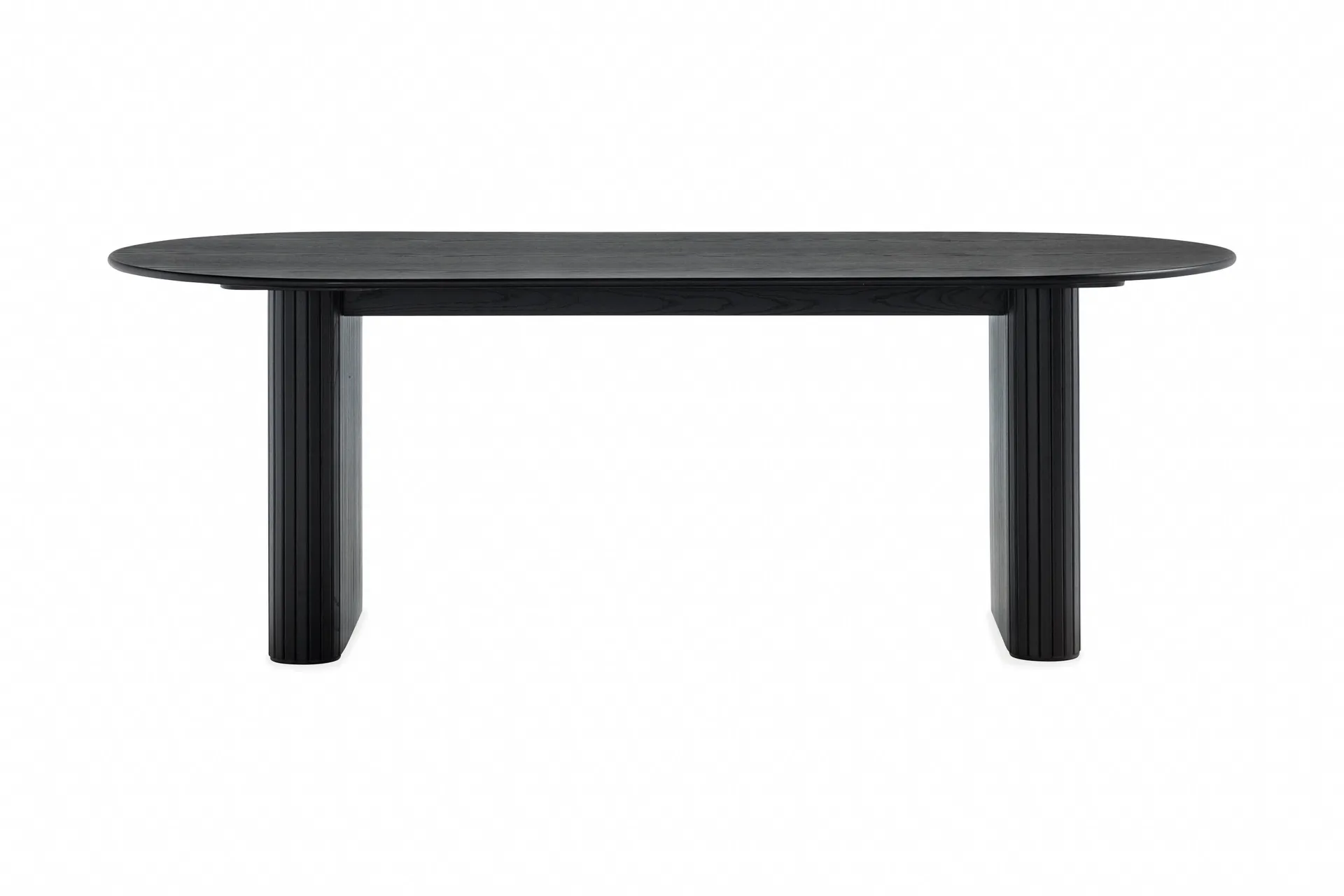 Noira Ovalt Spisebord Valnøtt 220 cm Ribbet - Mørkebrunt / Brunt Tre