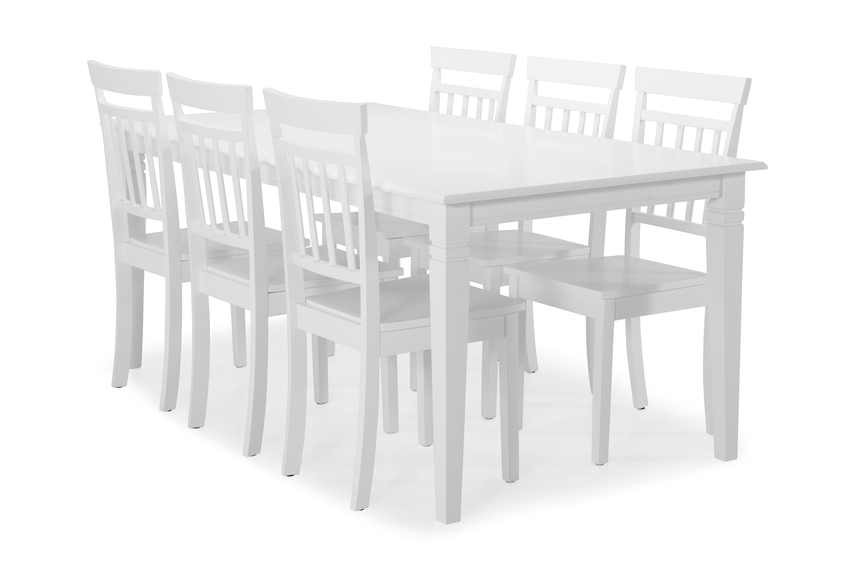 Hartford Spisebord med 6 Hudson stoler - Hvit