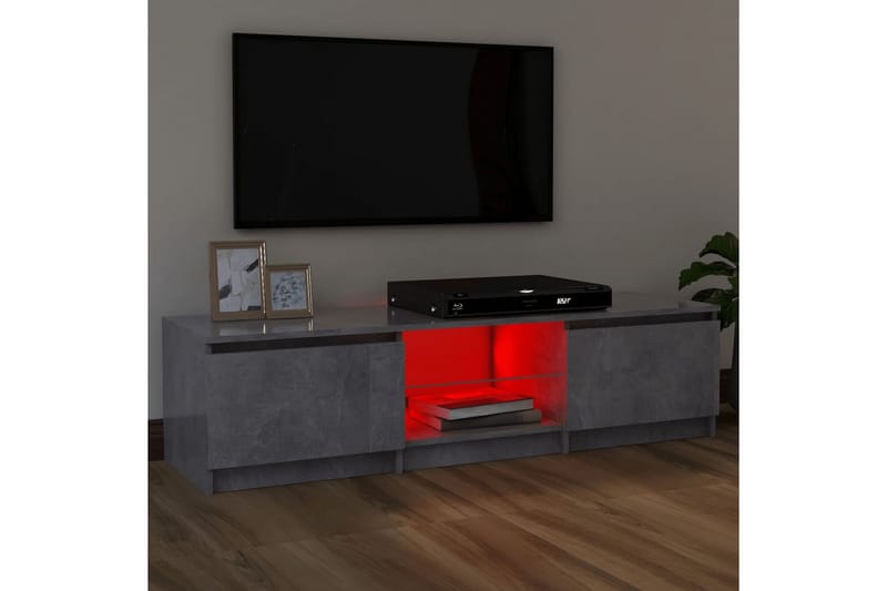 Tv-Benk Med Led-Lys Betonggrå 75X35X40 Cm