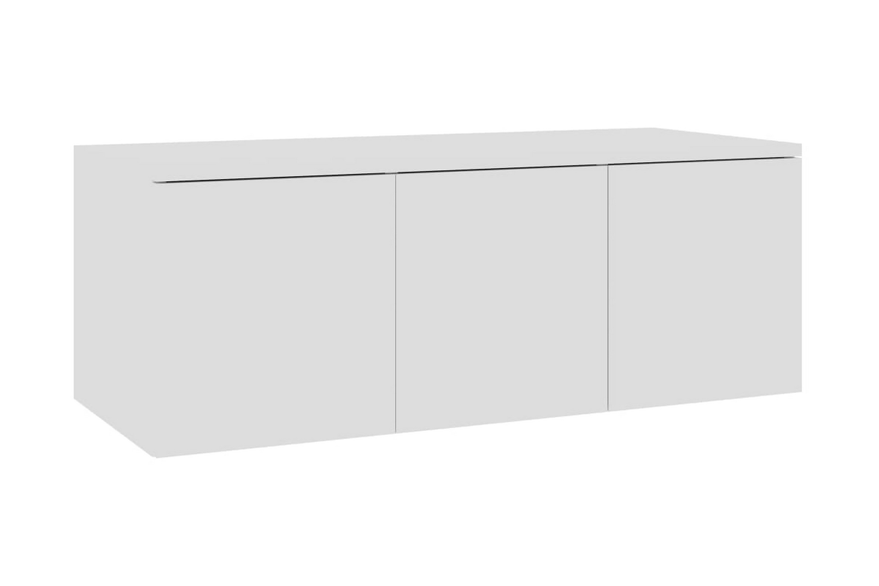 TV-benk høyglans hvit 80x34x30 cm sponplate -