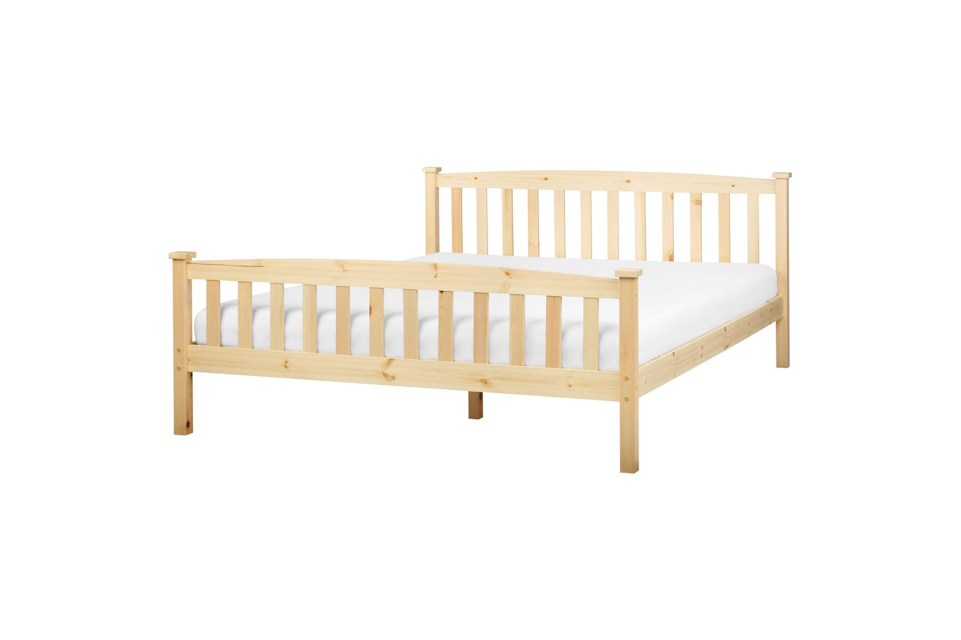 Sengeramme Lyst Tre Furu 160 x 200 cm Lamellbunn Sengegavl Klassisk Design Dobbeltseng Soverom