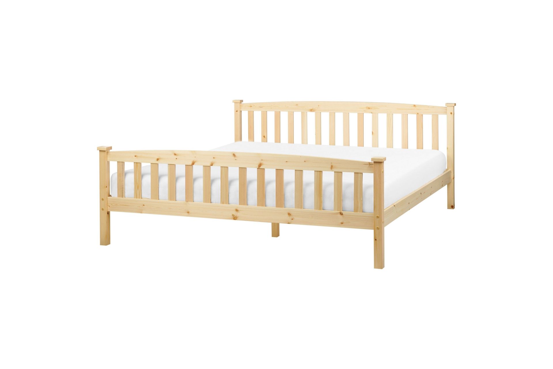 Sengeramme Lyst Tre Furu 180 x 200 cm Lamellbunn Sengegavl Klassisk Design Dobbeltseng Soverom