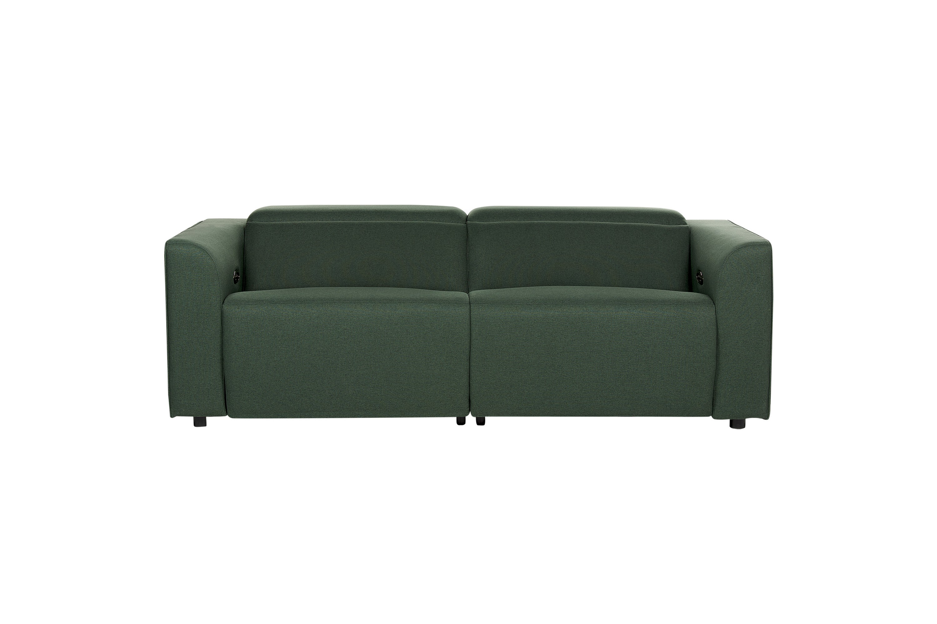 Elektrisk elektrisk hvilesofa i grønt stoff med 2 seter, justerbar fotstøtte og nakkestøtte med USB-port